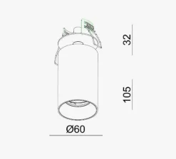 Clearance NorDesign Oz Recessed downlight spot - sand Svart/gull Svart / Gull