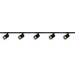 Hot NorDesign Oz spotskinne 5 spotter 2 meter - Svart/Gull Svart / Gull