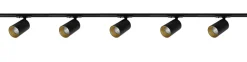 Hot NorDesign Oz spotskinne 5 spotter 2 meter - Svart/Gull Svart / Gull