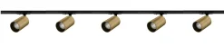 Clearance NorDesign Oz spotskinne 5 spotter 2 meter - Svart/Messing Svart / Messing