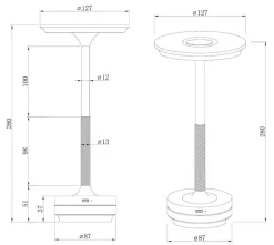 Discount NorDesign Pamir bordlampe 3W IP20 - Oppladbar