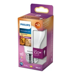 New Philips E27 10W 2200-2700 Kelvin warmglow RA90 dimbar - 60 mm Opal