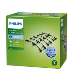Outlet Philips Gardenlink Connector 6-pakning - - 12Volt Svart