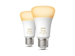 Philips Hue white LED 8W E27 A60 2200-6500 Kelvin - 60 mm - 2 pakning Hvit