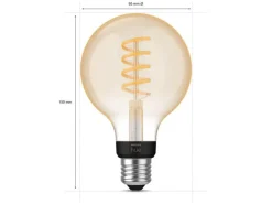 Best Philips Hue white LED 7W E27 G93 2200-4500 Kelvin - 95 mm Hvit