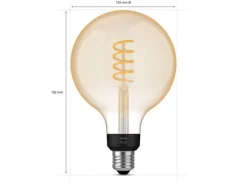 Outlet Philips Hue white LED 7W E27 G125 2200-4500 Kelvin - 125 mm Hvit