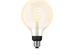 Outlet Philips Hue white LED 7W E27 G125 2200-4500 Kelvin - 125 mm Hvit