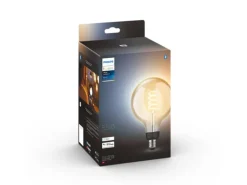 Outlet Philips Hue white LED 7W E27 G125 2200-4500 Kelvin - 125 mm Hvit