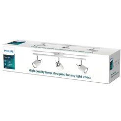 Clearance Philips Meranti skinne med 3 spot GU10 Hvit
