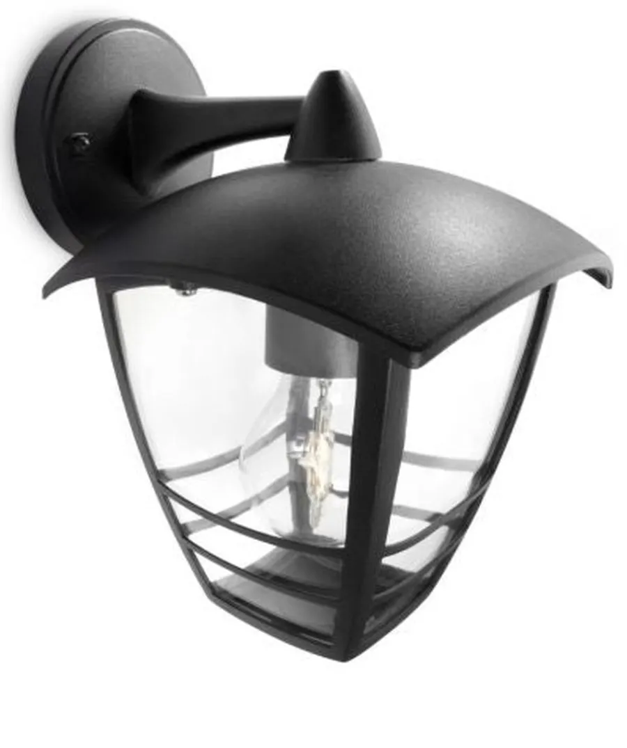 Clearance Philips myGarden Creek vegglampe ned utendørs IP44 Svart