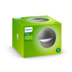 Outlet Philips myGarden Juni vegglampe utendørs IP44 E27 Antrasitt