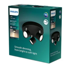 Best Philips myLiving star rund taklampe 3x4,5W 2700 Kelvin dimbar - Svart