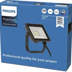 Discount Philips ProjectLine lyskaster utendørs 20W 4000K IP65 - Svart