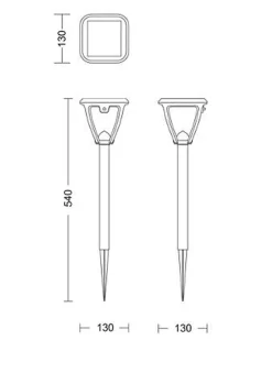 Outlet Philips Vapora hagelys 1,5W 2700 Kelvin IP44 solcelledrevet med dag/natt sensor - 54 cm Svart