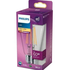Best Philips 7W LED filament (60W) 60mm Hvit
