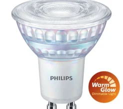 Hot Philips 3,8W (50W), warmglow dimbar GU10 LED RA90 Hvit