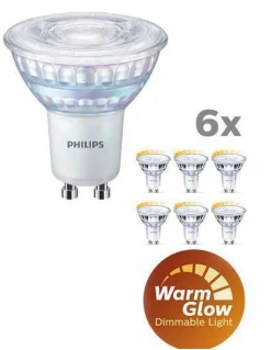 Discount Philips 3,8W (50W), warmglow dimbar GU10 LED RA90, 6 pakning Klar