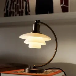 Discount Louis Poulsen PH 2/2 Luna aged brass opal bordlampe Messing/opal