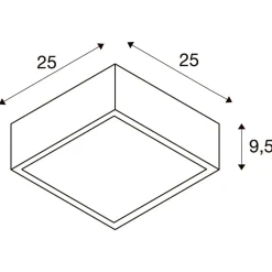 Online Slv Plastra firkantet taklampe 25x25 cm E27 Hvit