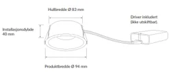 Plejd smart lavtbyggende spot / downlight 2200-4000K IP44 8W RA90 - 6 pakning