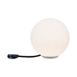 Discount Paulmann Plug & Shine Globe 20 cm 2,8W 3000 Kelvin IP67 - Med jordspyd Hvit