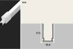 New Paulmann Plug & Shine Led strip profil 1 meter Sølv
