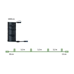 Discount Paulmann Plug & Shine 10 meter kabel med 5 utganger Svart
