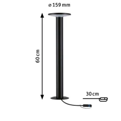 Hot Paulmann Plug & Shine Plate pullert IP44 60 cm 6,1W 3000 Kelvin - 24 Volt Antrasitt
