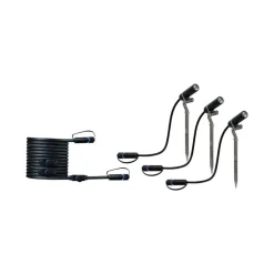 Best Paulmann Plug & Shine Platini spot med spyd 2W 3000 Kelvin IP65 - 3 pakning Antrasitt