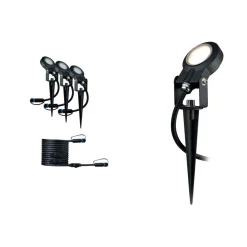 Discount Paulmann Plug & Shine Sting spot med spyd 6,4W 3000 Kelvin IP67 - 3 pakning utbyggingssett Antrasitt
