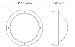 Clearance Sg Armaturen As Primo vegg / taklampe 11,5W 3000K IP65 dimbar Grafitt