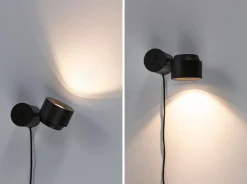 Outlet Paulmann Puric vegg/bordlampe 3W 2700 kelvin - 3-step dim Svart