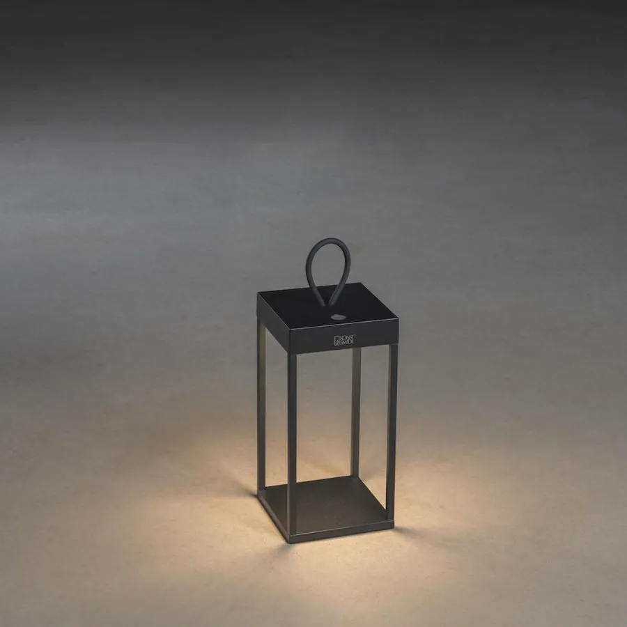 Outlet Konstsmide Ravello lanterne 30 cm oppladbar IP54 utendørs - Svart
