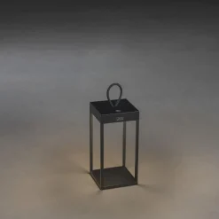 Outlet Konstsmide Ravello lanterne 30 cm oppladbar IP54 utendørs - Svart