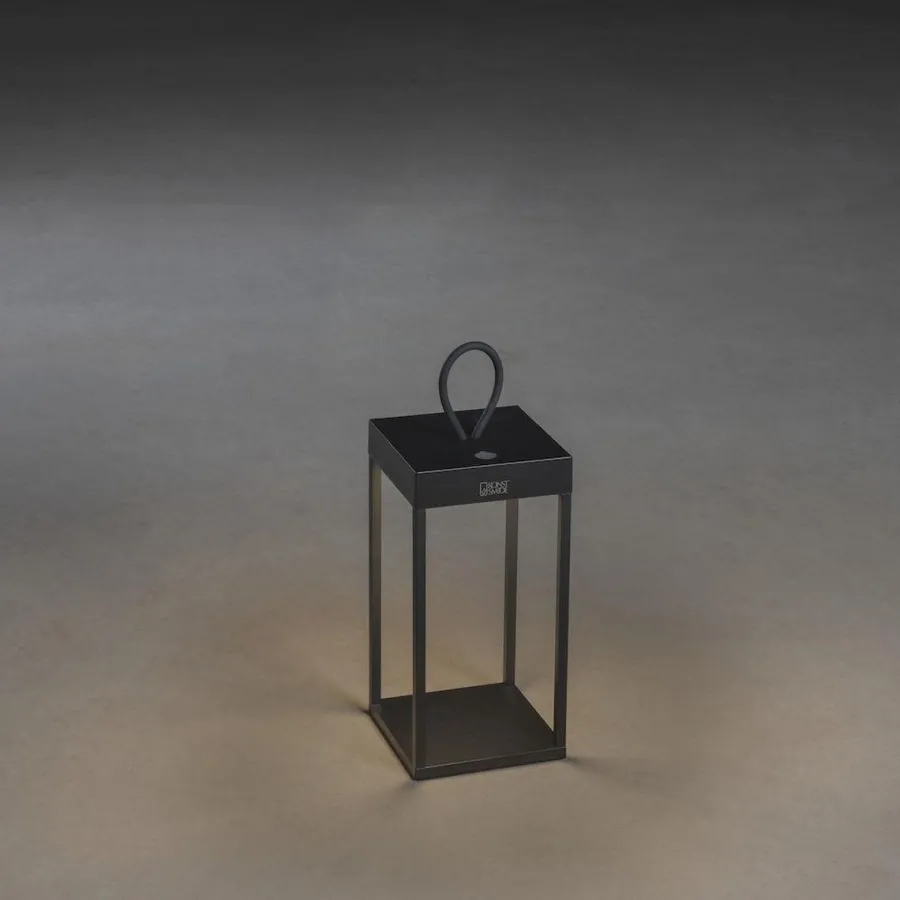 Outlet Konstsmide Ravello lanterne 30 cm oppladbar IP54 utendørs - Svart
