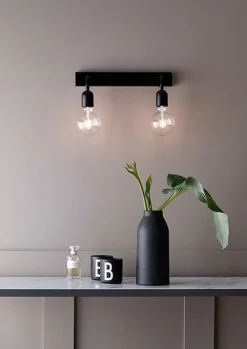Belid Regal dobbel vegglampe IP44 E27 Svart