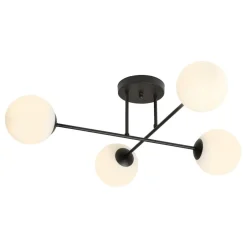 Online Emibig Roma taklampe 4-lys - Svart/Opal Svart / Opal