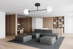 Emibig Roma taklampe 2-lys - Svart/Opal Svart / Opal