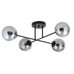 Clearance Emibig Roma taklampe 4-lys - Svart/Røykfarget Svart / Røyk