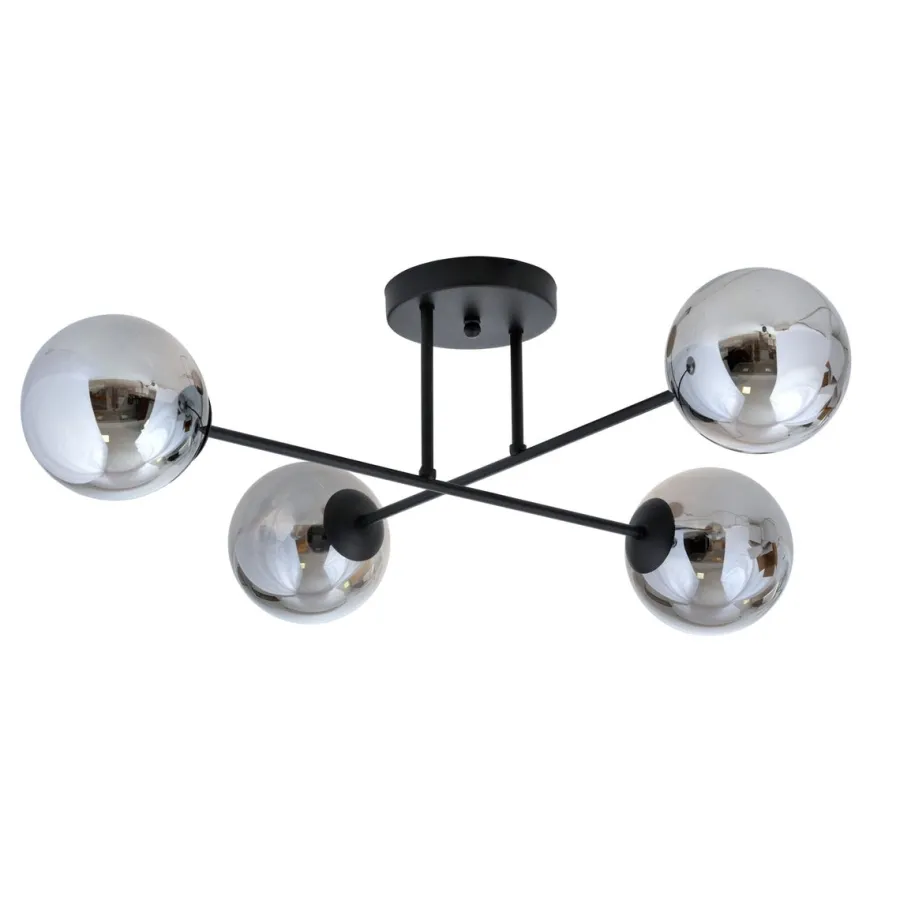 Clearance Emibig Roma taklampe 4-lys - Svart/Røykfarget Svart / Røyk