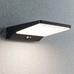 New Paulmann Ronas vegglampe utendørs 5W 3000 Kelvin m/bevegelses sensor - Solcelle Mørk grå