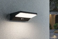 Sale Paulmann Ronas vegglampe utendørs 3,4W 3000 Kelvin m/bevegelses sensor - Solcelle Mørk grå