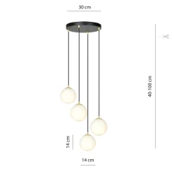 Discount Emibig Royal takpendel 4-lys - Svart/Opal/Gullfarget Svart / Opal