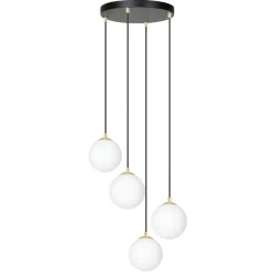 Discount Emibig Royal takpendel 4-lys - Svart/Opal/Gullfarget Svart / Opal