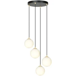 Discount Emibig Royal takpendel 4-lys - Svart/Opal/Gullfarget Svart / Opal