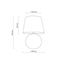Outlet TK Lighting Santana bordlampe Hvit