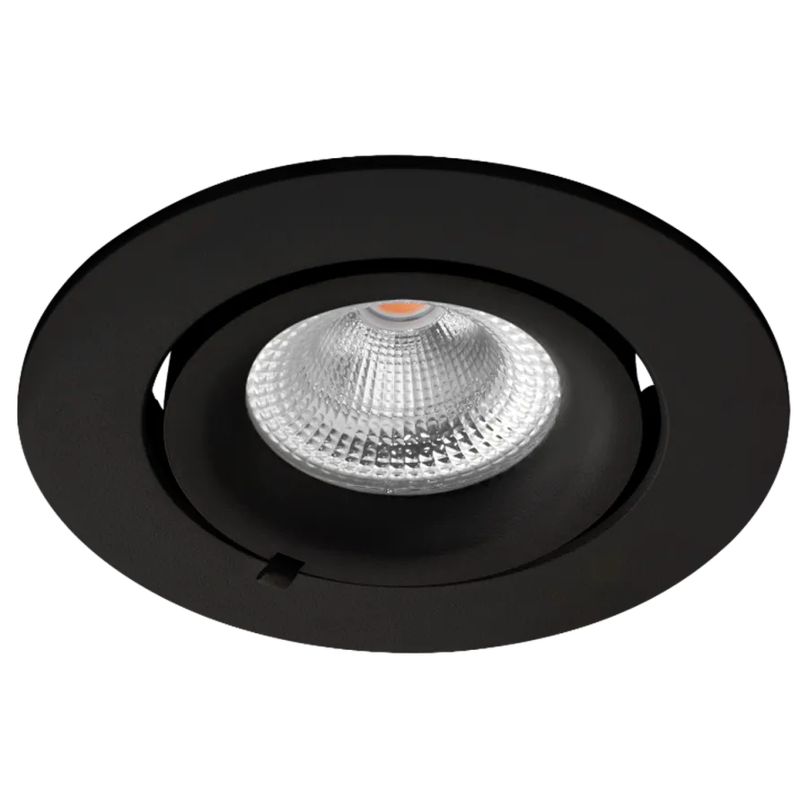 Outlet Norlux Sargas Rotatable lavtbyggende downlight 8W 2700K Dimbar IP20 - Svart