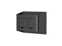 Outlet Aneta Lighting Søgne vegglampe utendørs opp/ned lys IP44 10W m/dobbel stikkontakt - Dimbar Svart