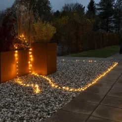 Discount Konstsmide ShineLine 100 amber micro led slynge 10 meter IP44 - Utendørs Svart