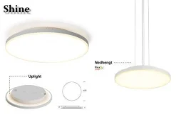 New NorDesign Shine 300 taklampe CS/PS 10/18/24W 2700/3000K Dimbar - Hvit